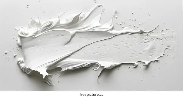 White Abstract Paint Stroke on Canvas