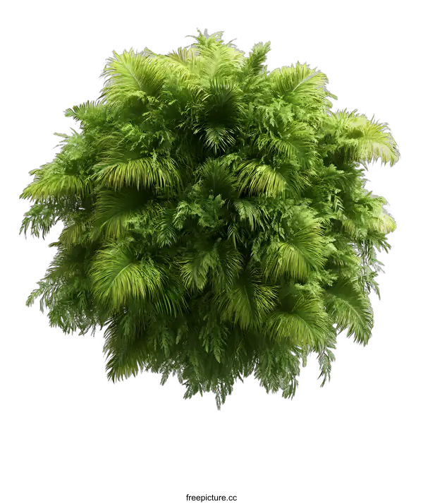 [Transparent Background PNG]Tropical Green Palm Leaves Isolated On White Background