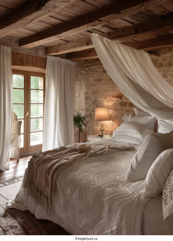 Rustic Bedroom Retreat: Cozy & Tranquil Farmhouse Style