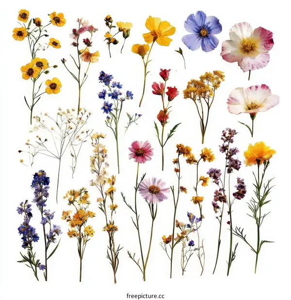 Colorful Dried Flowers Collection