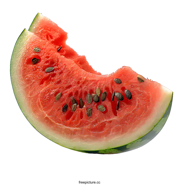 [Transparent Background PNG]A slice of watermelon on a white background