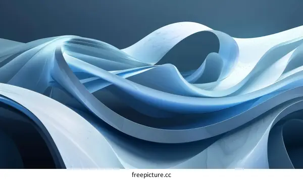 Blue and white abstract waves
