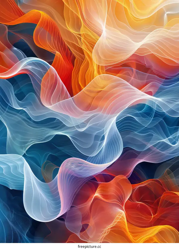 Abstract Flowing Lines of Color