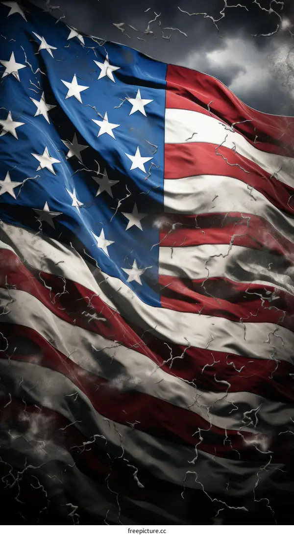 Patriotic American Weathered Flag