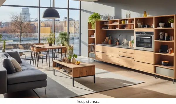 Open Concept Living Space with Kitchen, Dining, and Living Areas