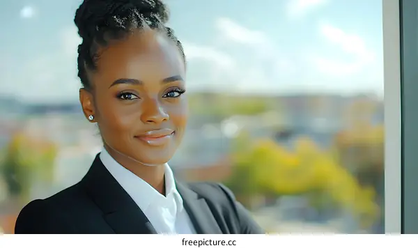 Confident Businesswoman at Window