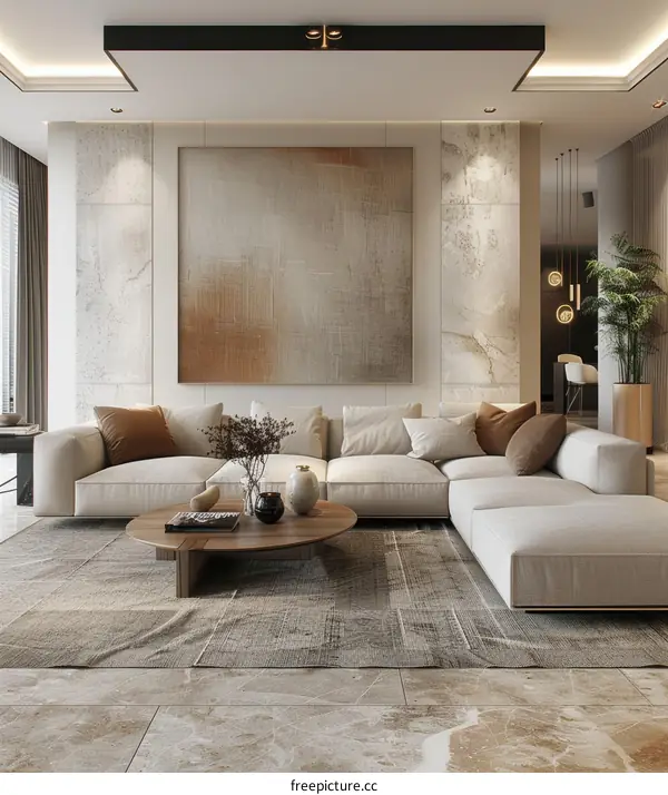 Modern minimalist living room interior design