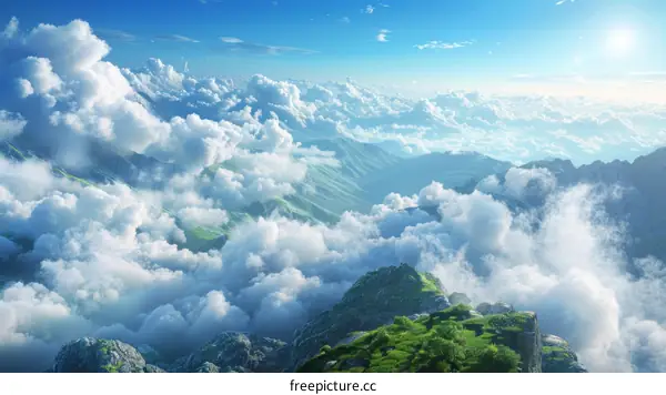 Mesmerizing Mountain Peaks Piercing Through the Clouds