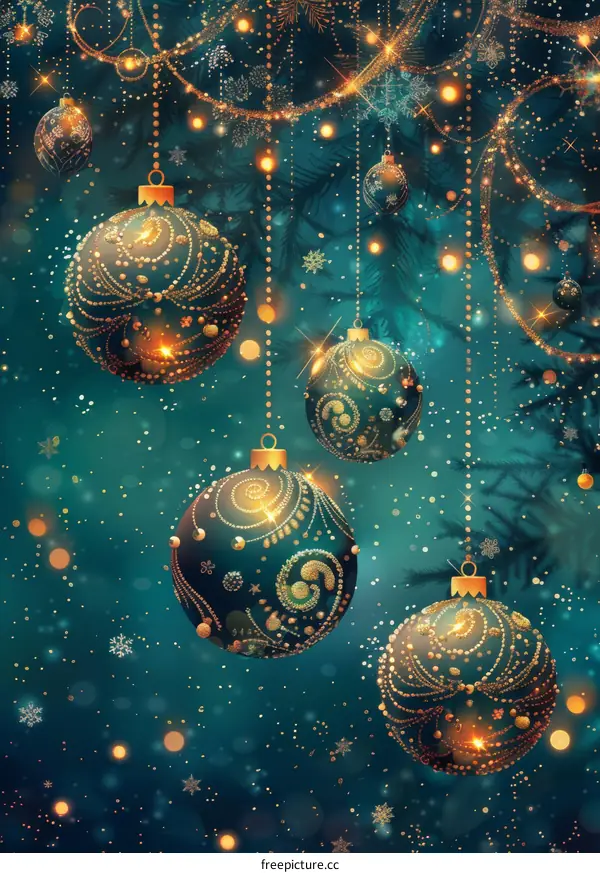 Christmas ornaments hanging from a tree