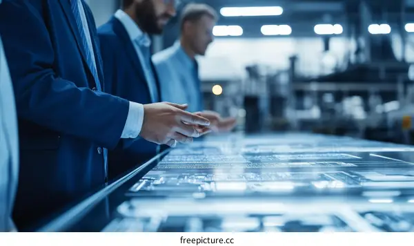 Business People Working on Interactive Display