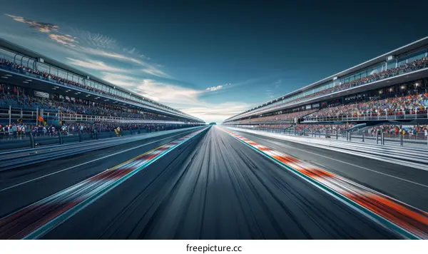 Formula One race track with blurred motion effect