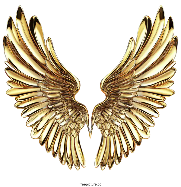 [Transparent Background PNG]Pair of Golden Angel Wings