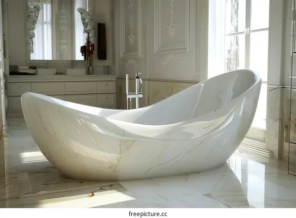 Modern Luxury Oval Bathtub in a Stylish Bathroom