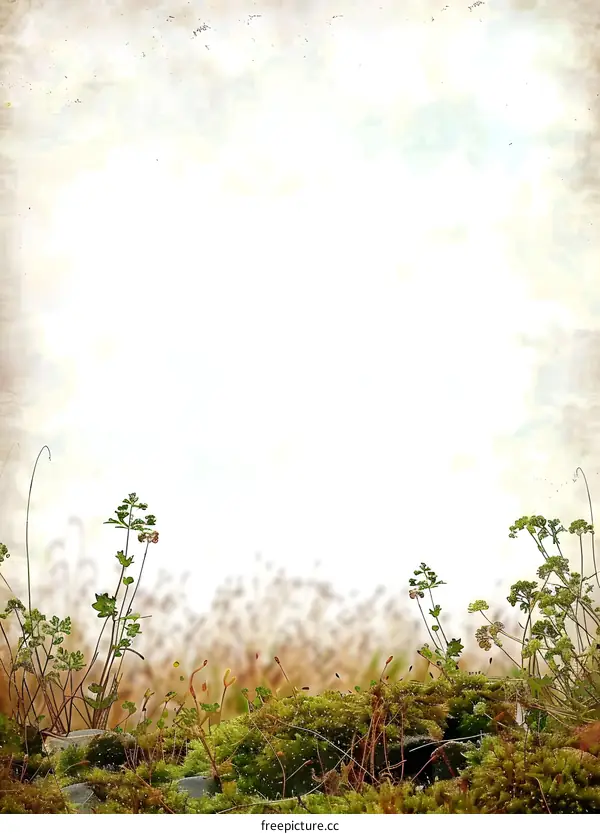 Vintage Watercolor Moss and Grass