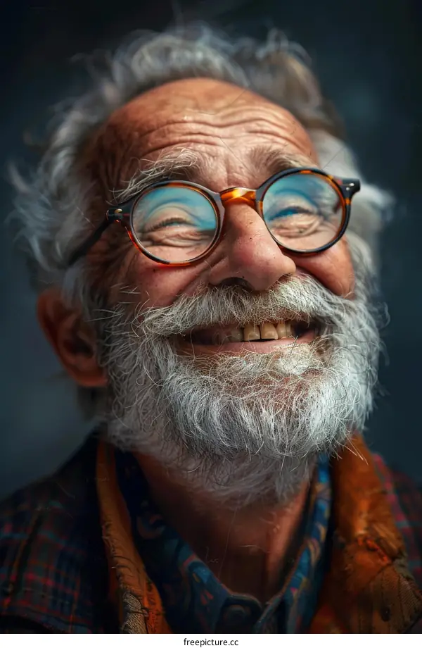 Close-up Portrait of a Smiling Senior Man