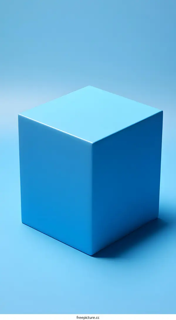 Blue Cube 3D Rendering Minimalist Product Display Background