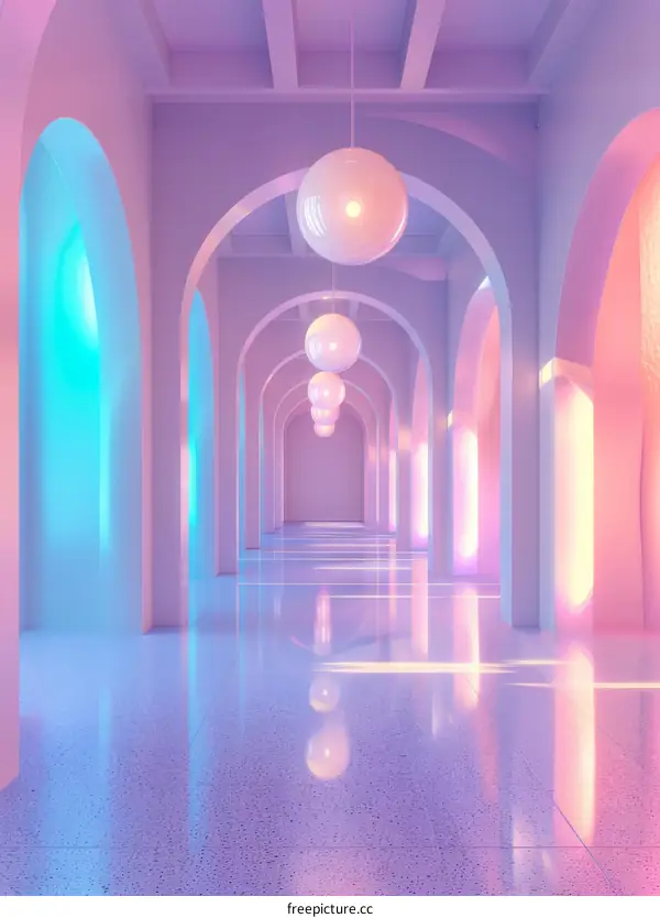 Pastel-Colored Corridor Interior Design