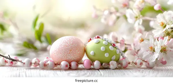 Spring Easter Eggs with Blossoms