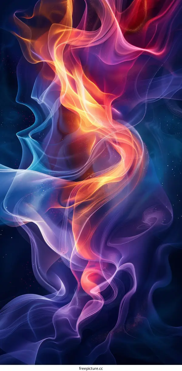 Abstract Colorful Flowing Smoke Art