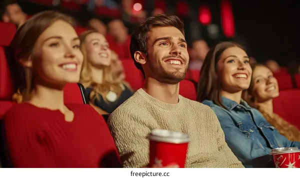 Movie Theater Audience Enjoying a Film
