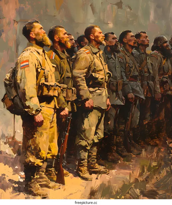 The painting of soldiers in World War I