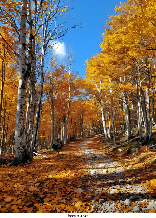 The path through the autumn forest