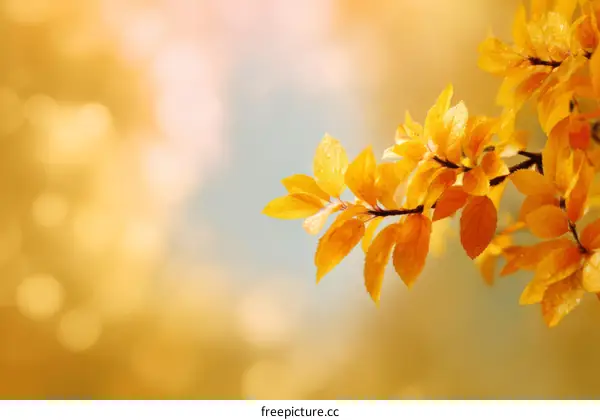 Autumn Leaves in the Golden Sunlight