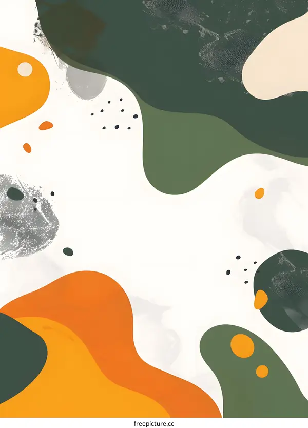 Abstract Green Orange Yellow Shapes Design Background