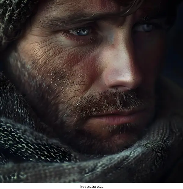 Portrait of a man with a beard and a beanie