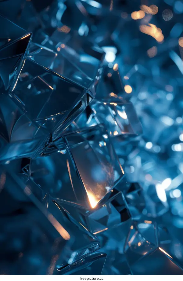 Blue 3D rendering of geometric shapes