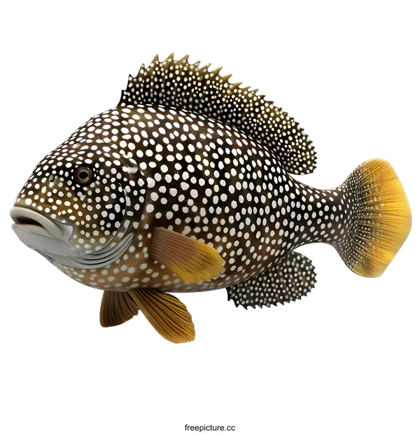 [Transparent Background PNG]Realistic 3D Model of a Humphead Wrasse Fish