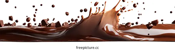 Chocolate Splashing in a Beautiful Flow