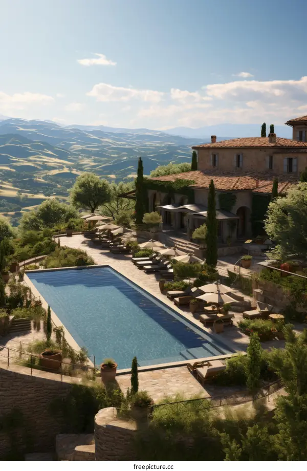 Modern Italian Villa with Pool and Hillside Views