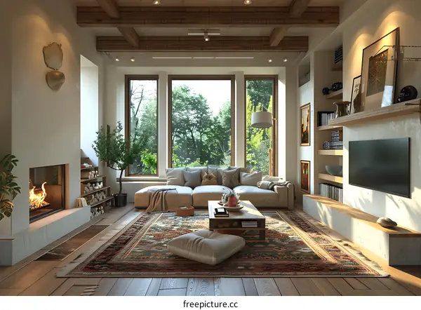 Modern house interior living room