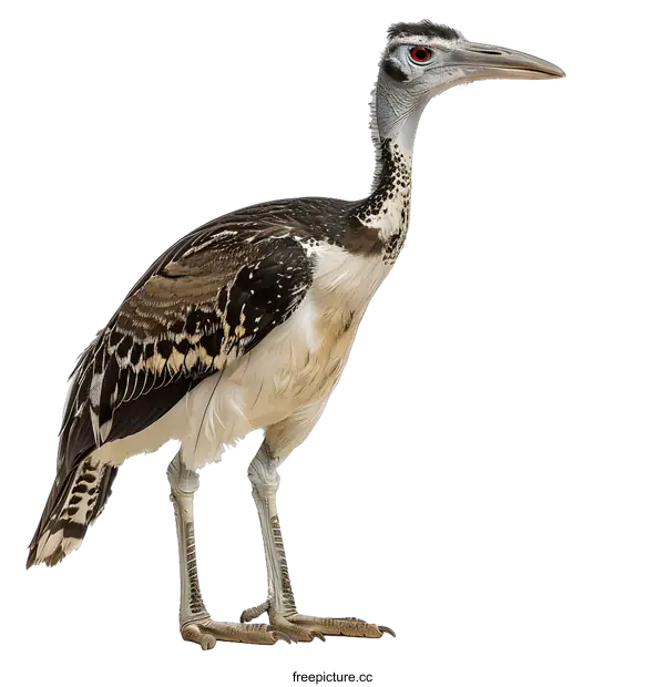 [Transparent Background PNG]Kori Bustard Standing on White Background