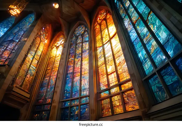 Stunning Stained Glass Windows in a Church