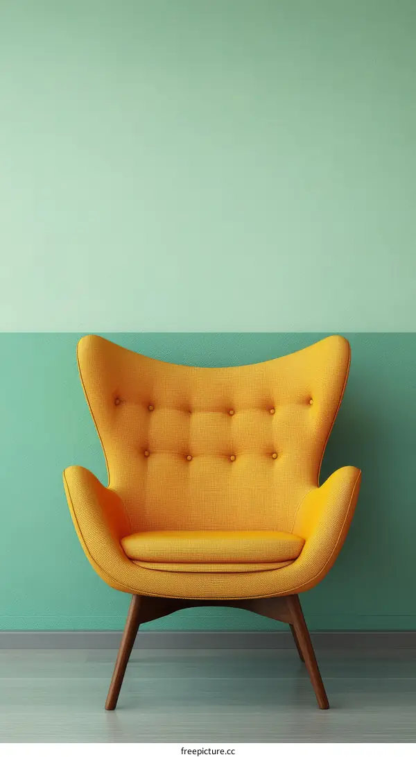 Modern Retro Armchair in Pastel Color Scheme