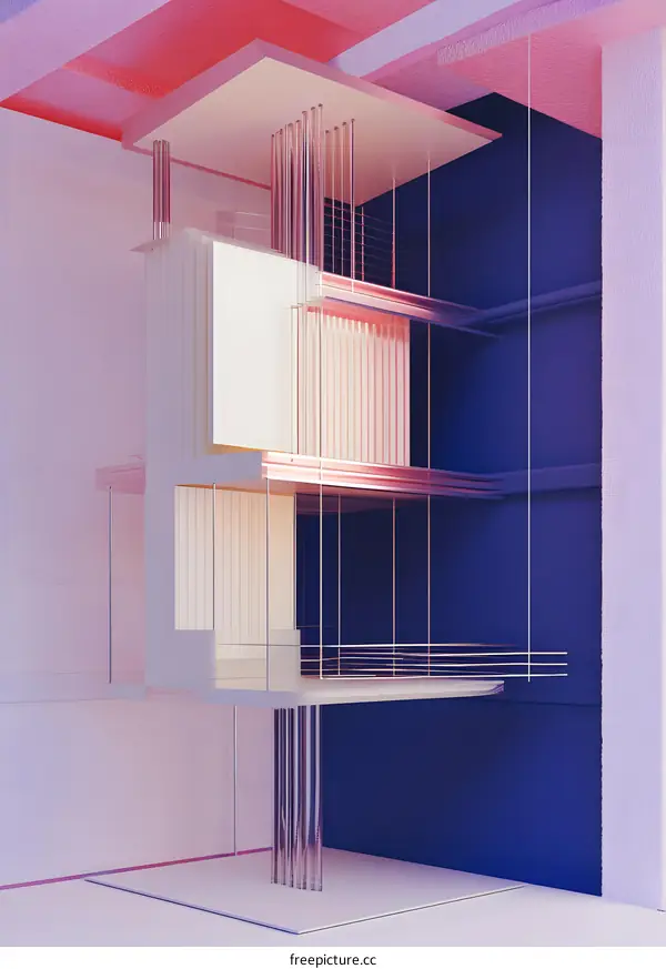 Minimalist 3D Render of Modern Glass House