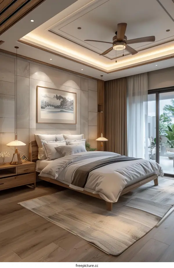 Modern Bedroom Interior Design with Wooden Accents