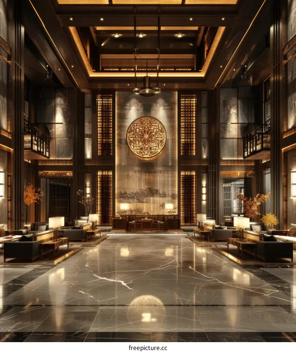 Lavish Hotel Lobby with Luxurious Design and Amenities