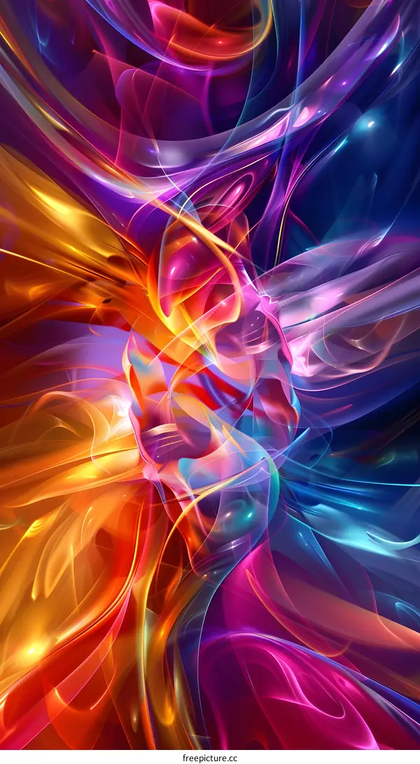Colorful Abstract Glowing Light Painting