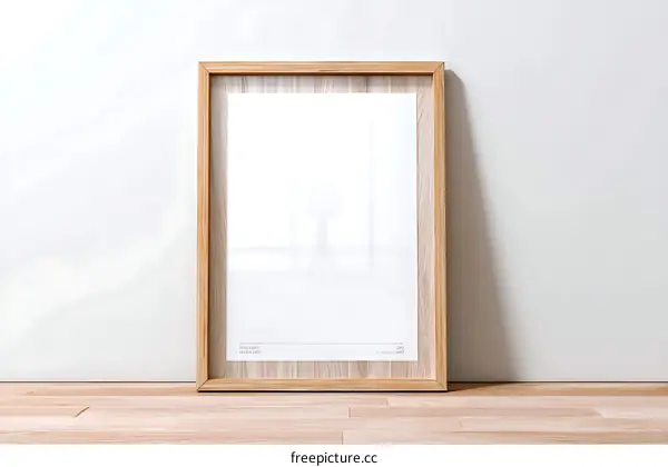 Wooden Frame with Blank Poster