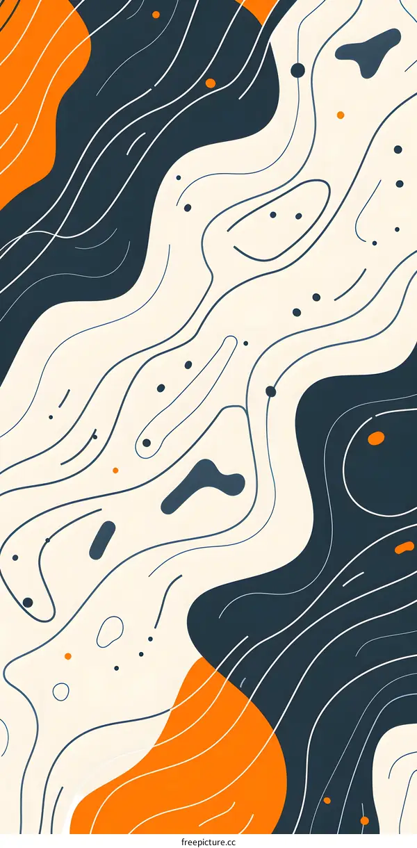 Abstract Geometric Background with Orange and Blue Shapes