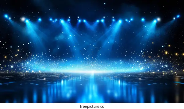 Blue Stage Light Show Background