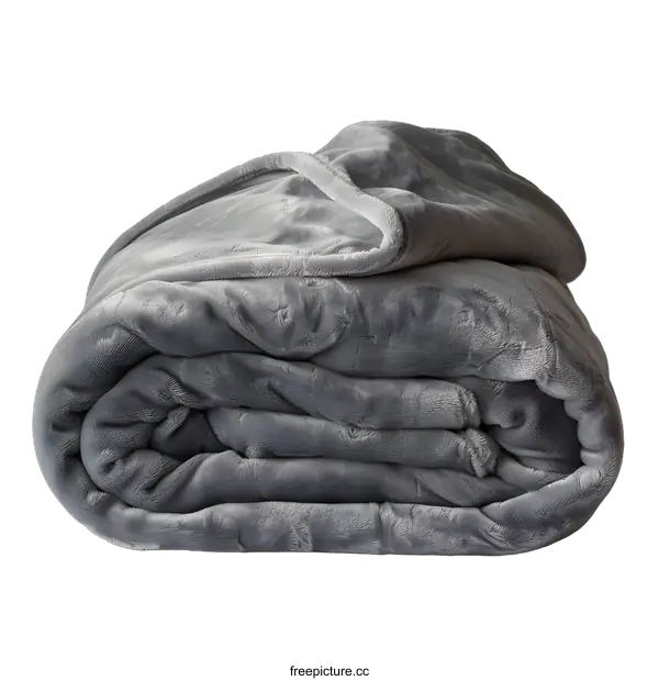 [Transparent Background PNG]Soft Grey Plush Blanket Roll