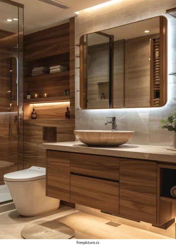 Modern Wooden Bathroom Interior Design