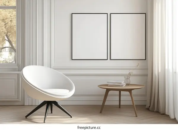 Modern Interior Design with Empty Frames