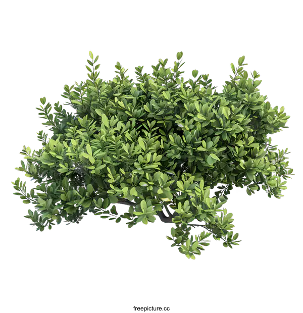 [Transparent Background PNG]Green Bush with Lush Foliage Isolated on White Background