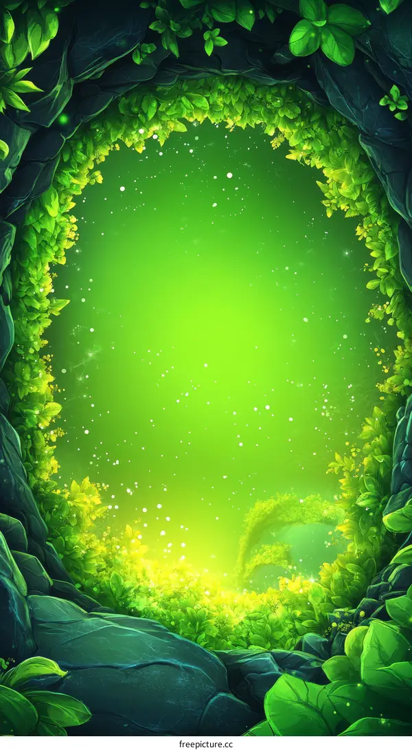 Enchanted Forest Cave Illustration