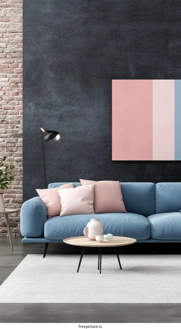 Modern Living Room Interior Design with Pastel Colors